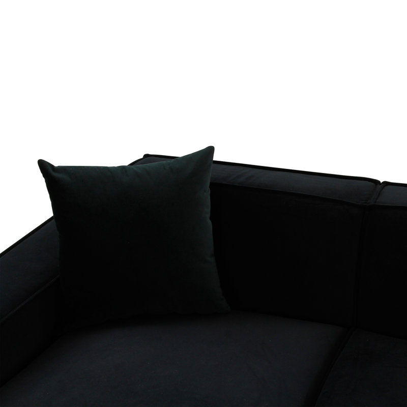 Aaleyah Sectional, Left Hand Facing, Black Linen