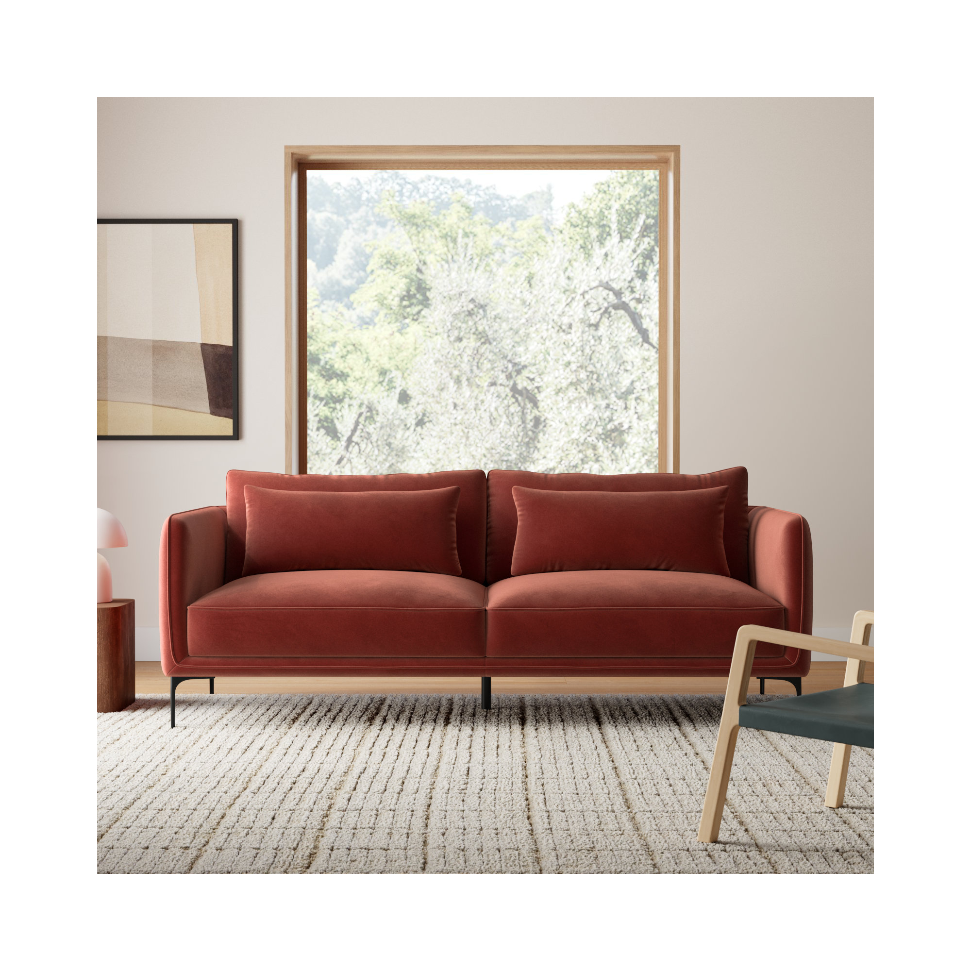 Rae 84'' Upholstered Sofa, Falkirk Reddish Brown