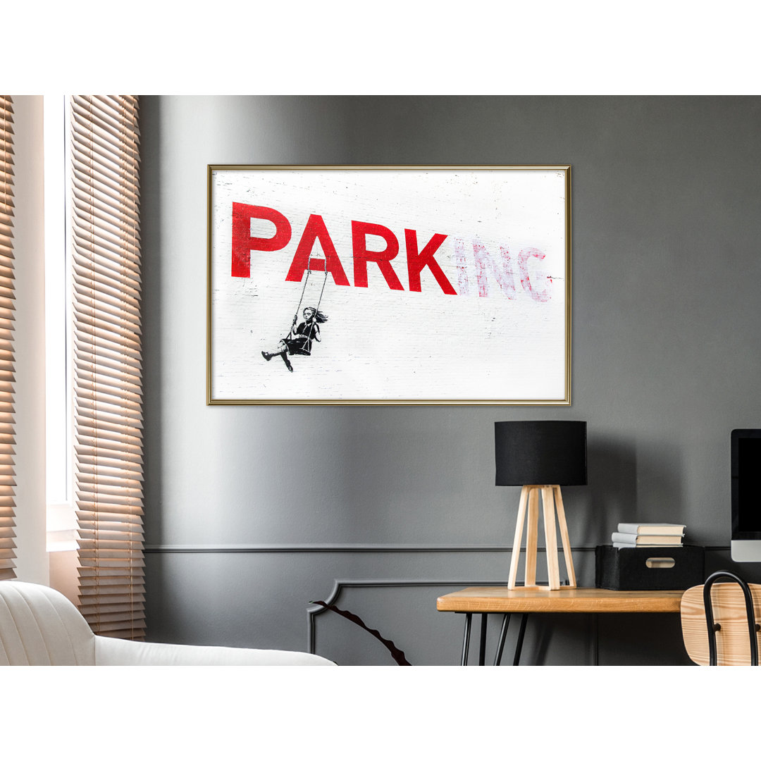 Gerahmte typografische Kunst Banksy: Park(Ing)