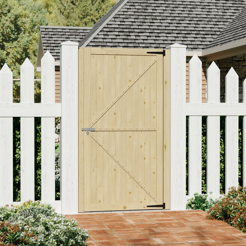 Wooden Garden Gate with Door Latch