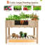 Lit de jardin surélevé avec tablette et doublure en bois sur pied Eloy