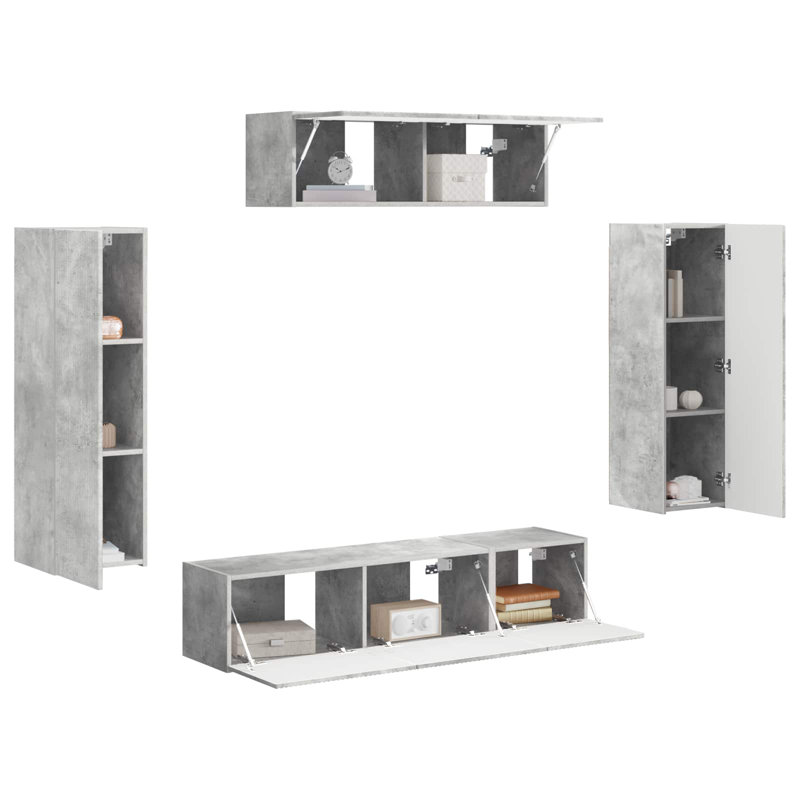 Unfinished Entertainment Centre for TVs up to 77", Concrete Grey