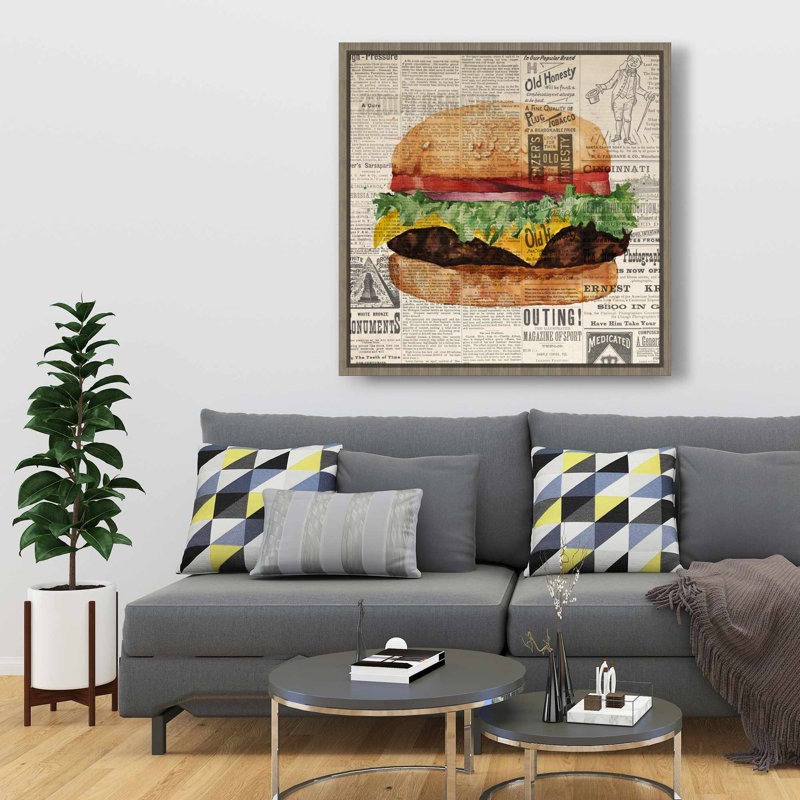 Toile «Cheeseburger» toute de style rétro | Décoration intérieure