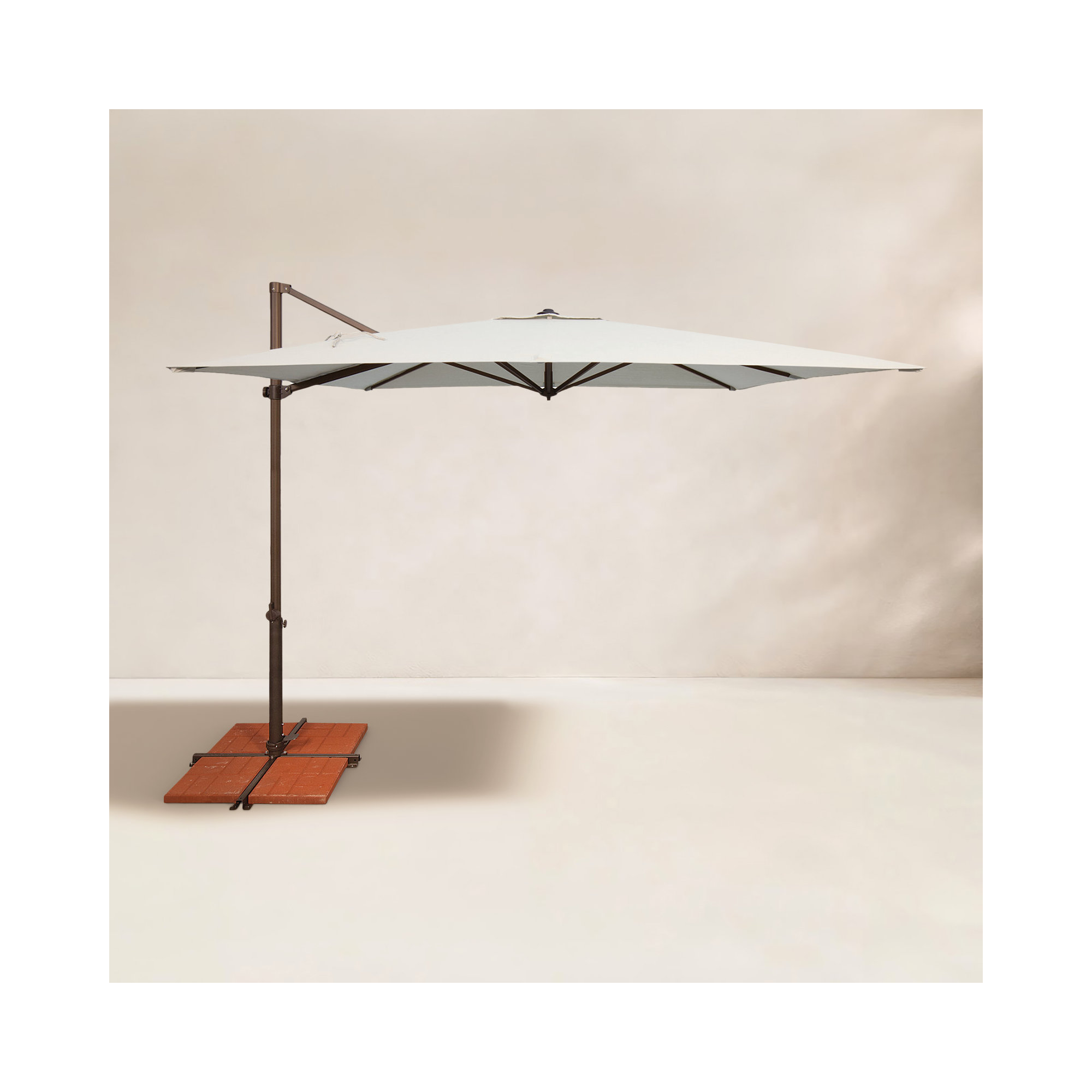 Cora 103.2" Square Cantilever Umbrella, Canvas Natural Sunbrella® Canvas, Bronze