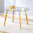 Modern Luxurious Round Tempered Glass Dining Table With 7-Shaped Metal Legs,Suitable For Family Meals, Office Conferences, Or As A Casual Coffee Table For Various Occasions.47.3*47.3*29.5-1896338592