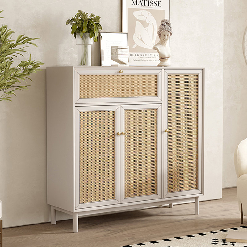 22 Pair Shoe Storage Cabinet, Cream