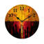 Décoration murale horloge ronde orange rouge coucher de soleil abstrait 12 x 12 pouces pour salle de divertissement et patio