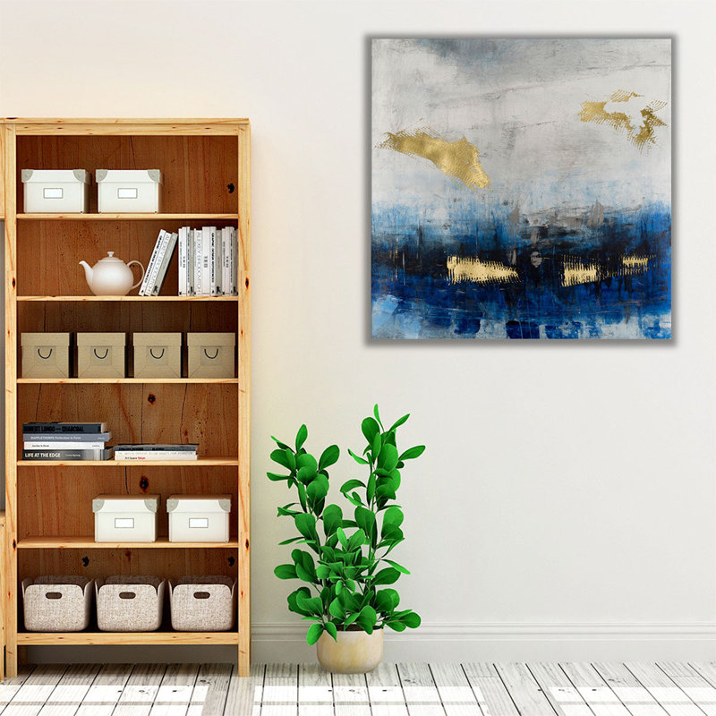 Electric Blue I - Canvas Print Wall Art, 12" H x 12" W