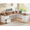 Bureau en L 63 po avec tiroirs, bureau d'ordinateur de coin Farmhouse