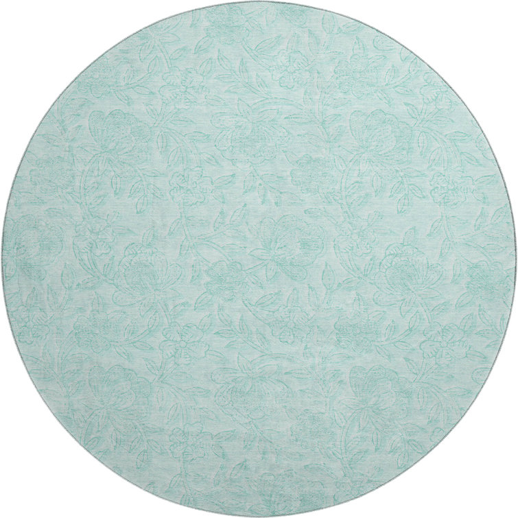 Premium Machine Washable Prisco Teal Rug