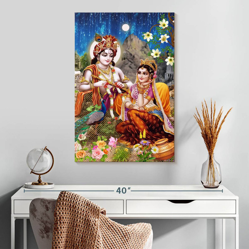 Adella adore Radha et Krishna, H 30 po x l 20 po