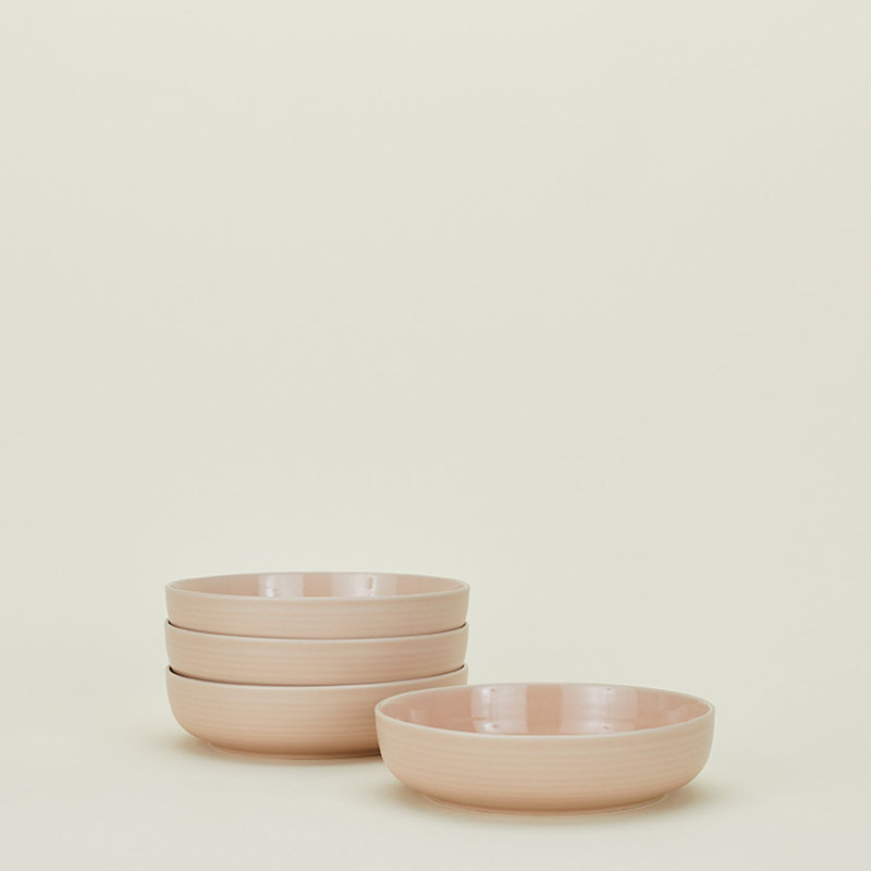 Essential Stoneware Dinnerware - Set of 16, Blush