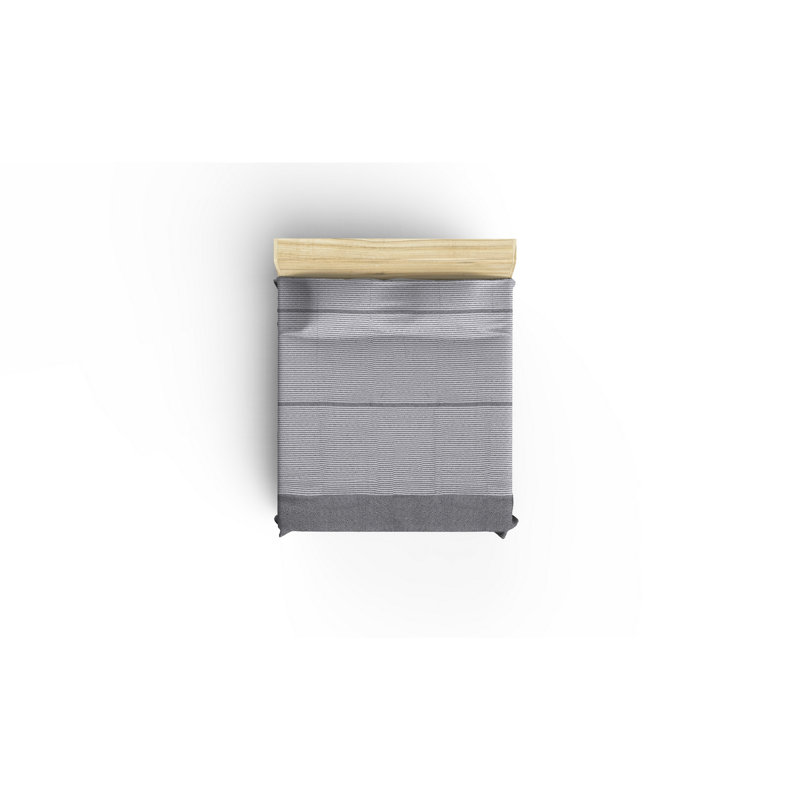 Cotton Striped Coverlet, Dark Blue/White