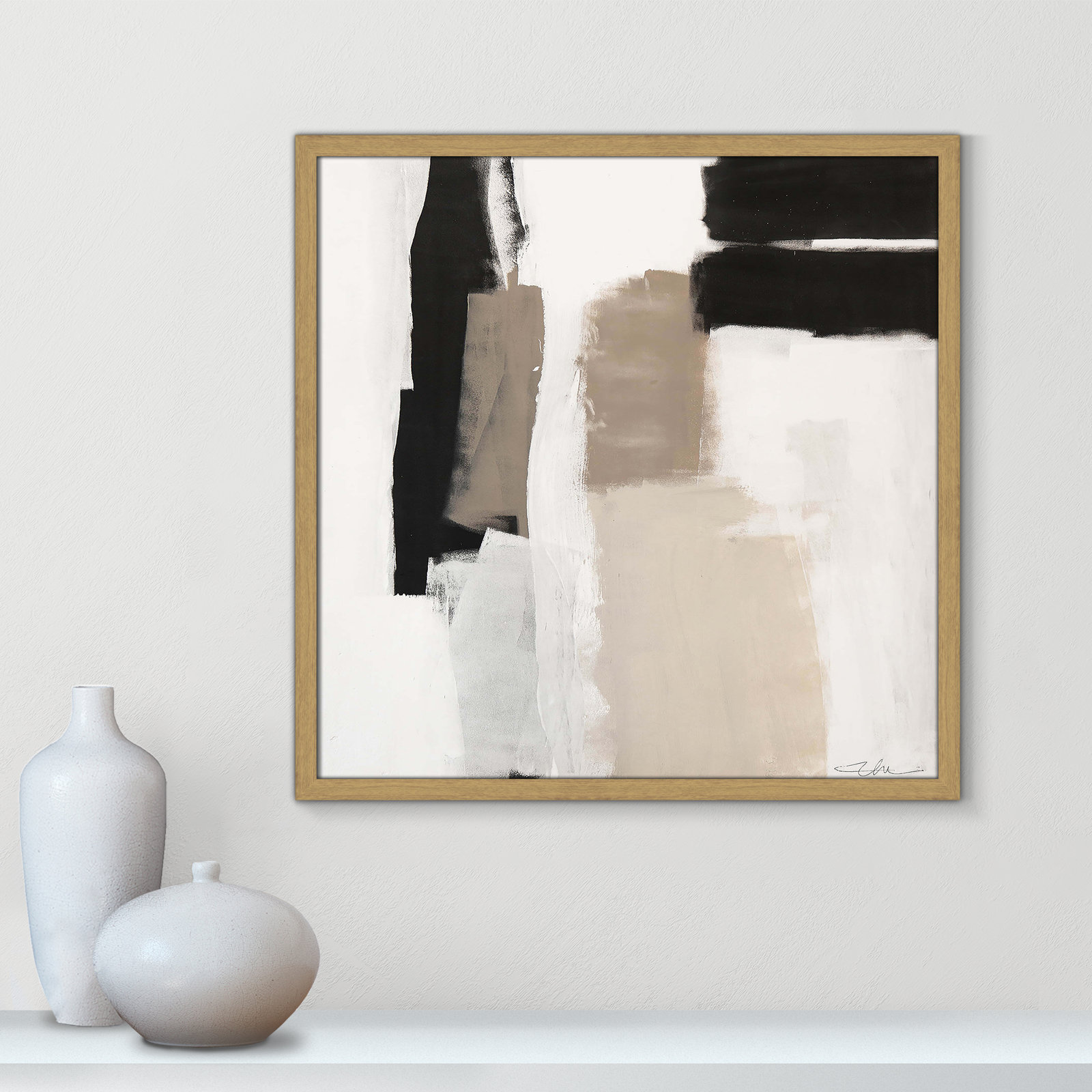 Earth Scapes II-A Print by Casa Fine Arts, 23.5" H x 23.5" W x 0.75" D, Natural Slim Framed
