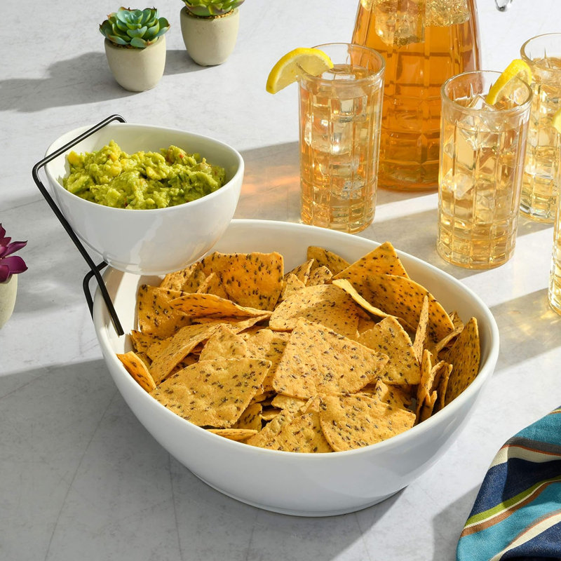 Gibson Ceramic Chips And Dip Platter