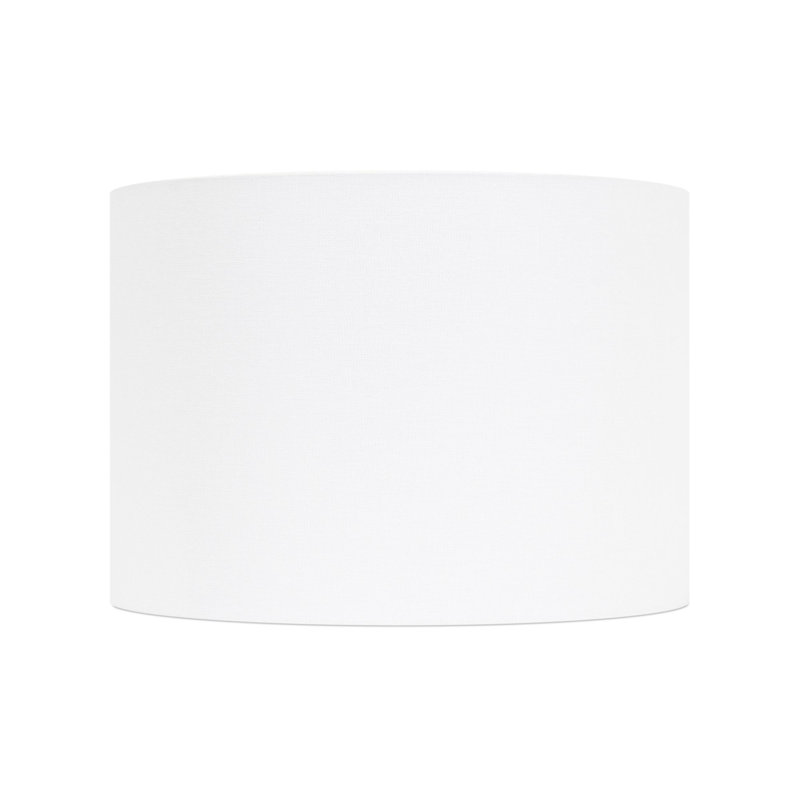 Drum Lamp Shade, White/Gold, 10" H x 14" W x 14" D