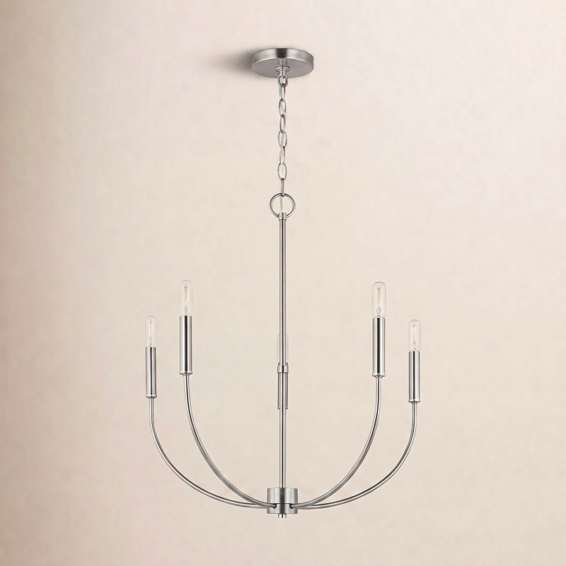 Kendrey 5-Light Chandelier, Nickel brossé