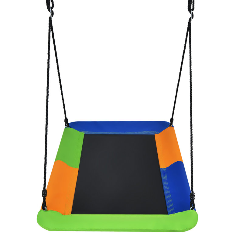 Balancelle avec chaînes Gymax bleu + orange + vert