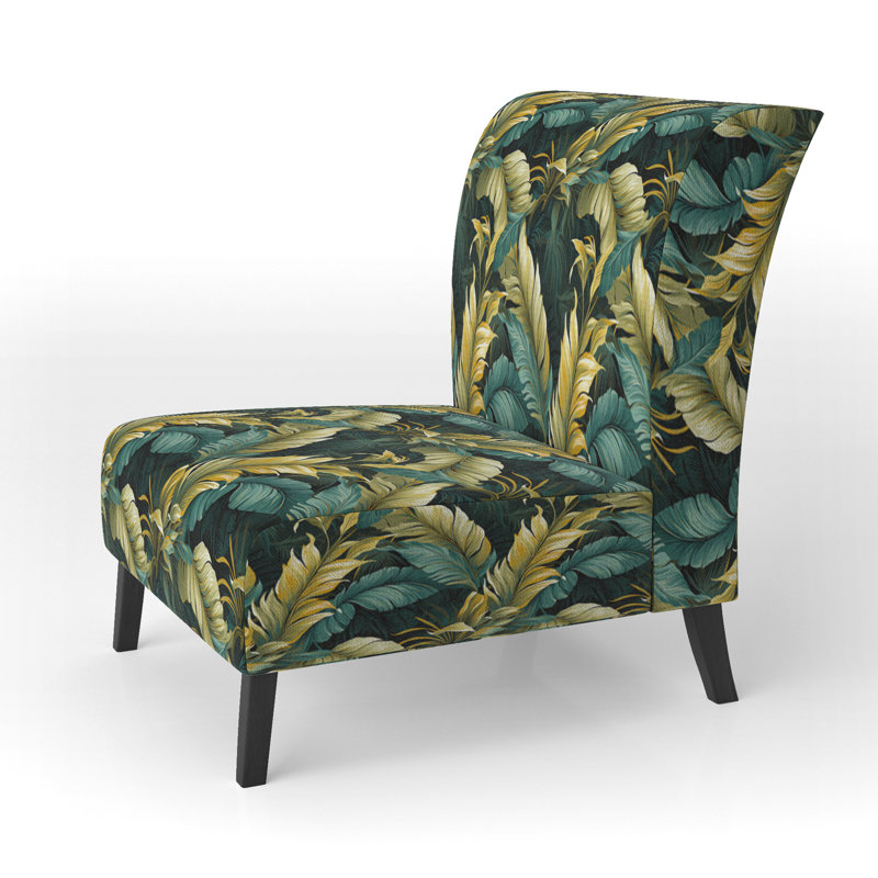 Fauteuil de chambre rembourré C, Mirage à motif tropical radieux I