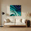 Gradient abstrait 44, art mural en métal vert-400624177