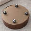 Table basse ronde avec tiroirs