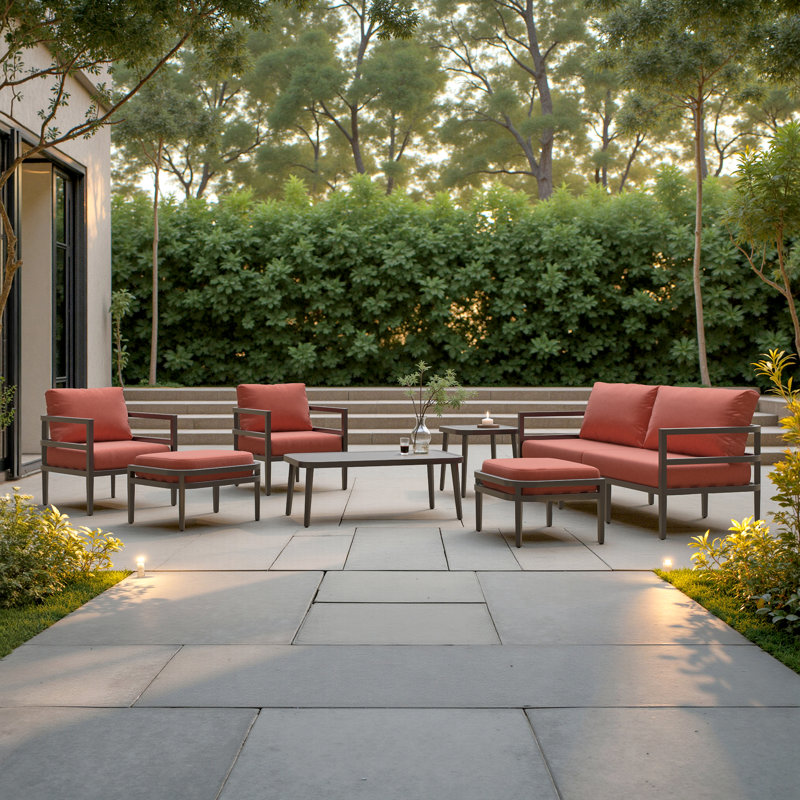 Morelia 7-Piece Sunbrella® Outdoor Patio Seating Set - Play Adobe, Play Adobe