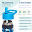 Bouteille d'eau en acier inoxydable 18 oz Wildkin - sans BPA, étanche, isolée, facile à nettoyer - requins-123229440