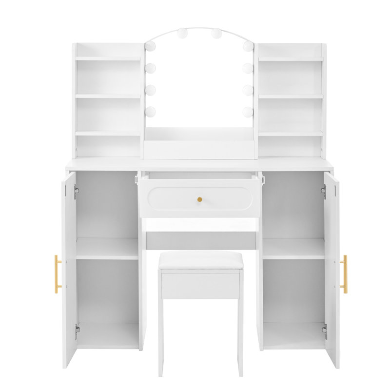 Dressing Table with Mirror and Drawers and Storage Included