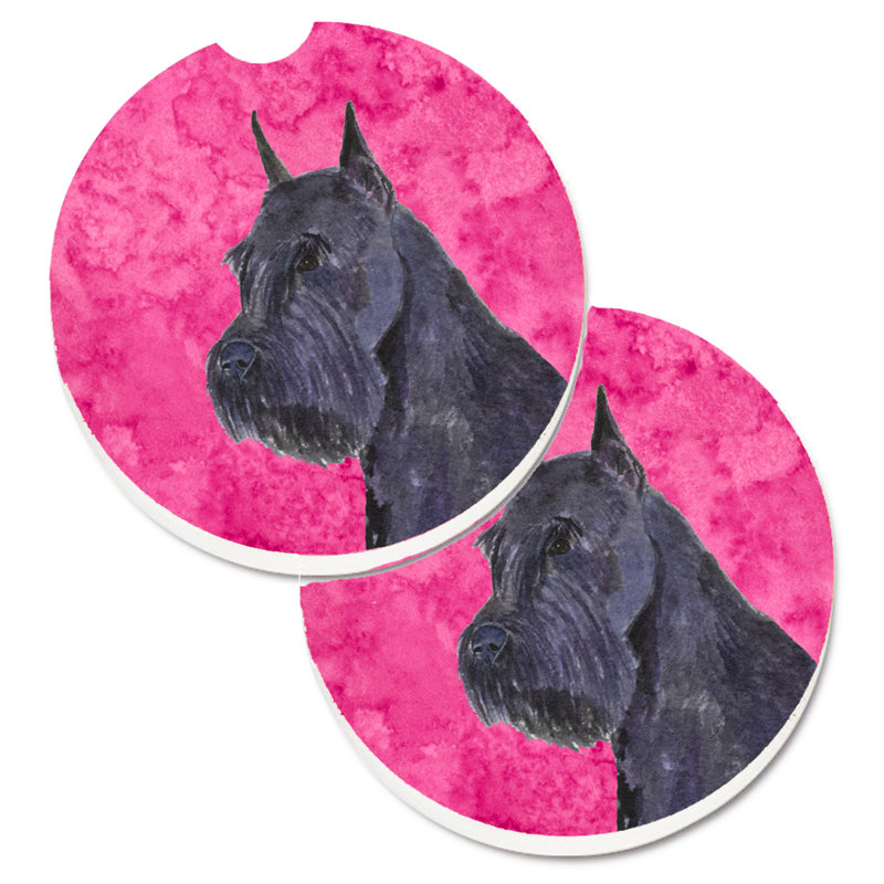 Sous-verre barbu collie voiture, Schnauzer noir