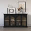Buffet de style transitionnel arqué gothique avec portes en verre Sherree-230175108