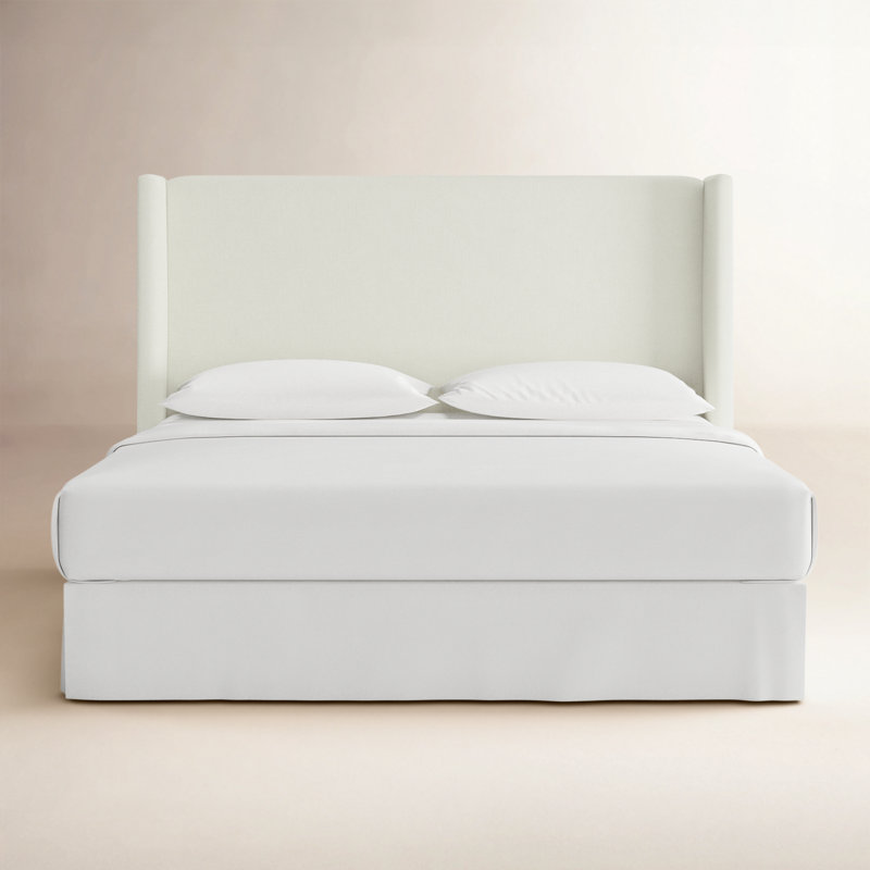 Bellfield Upholstered Headboard, King, Zuma White Textured Linen