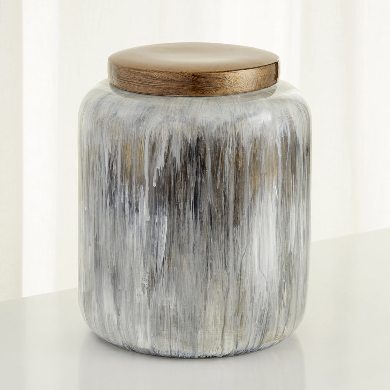 Spirit Ceramic Jar, 10" H x 8.5" W x 8.5" D