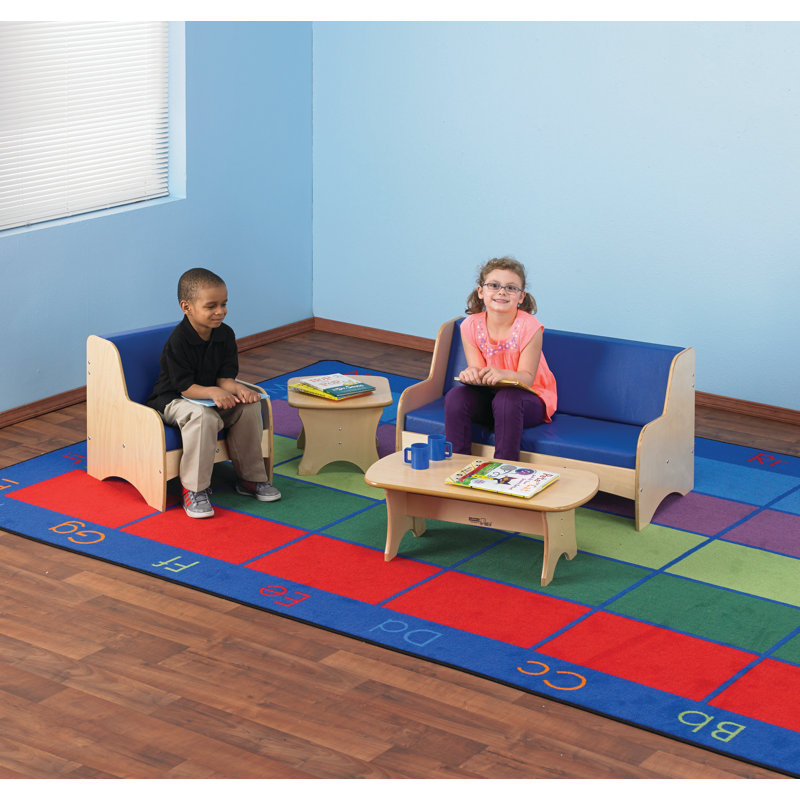 Kids Solid Wood Rectangular Interactive Table, 10.5'' H X 29'' L X 14.75'' D