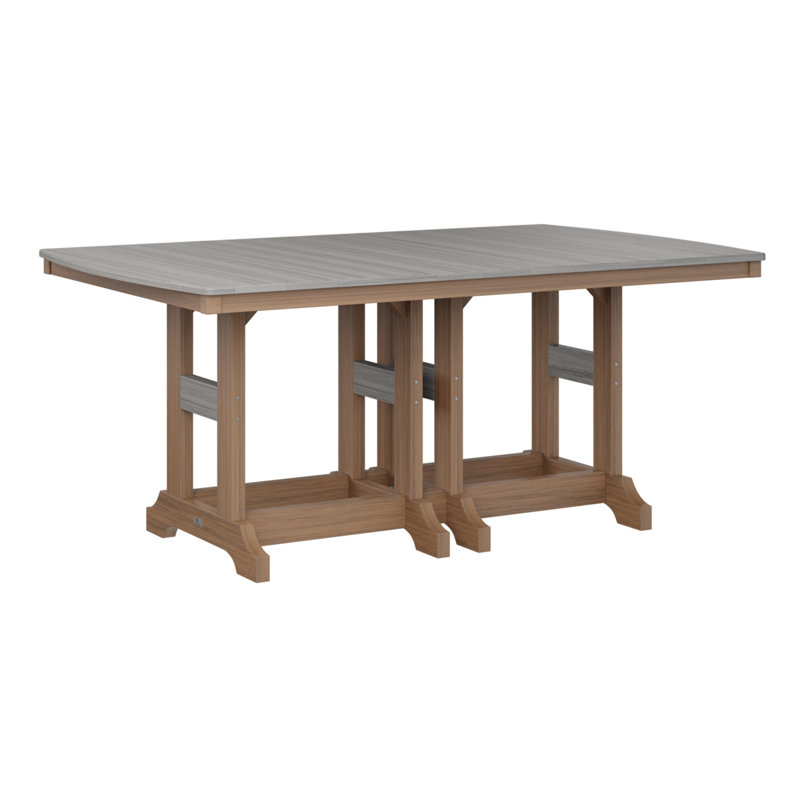 Table de salle à manger rectangulaire Berlin Garden, Acajou antique, Bois flottant gris