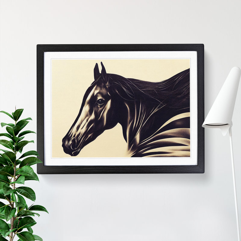 Beauteous Horse - Single Picture Frame Print, Black Framed, 46cm H x 64cm W x 2cm D
