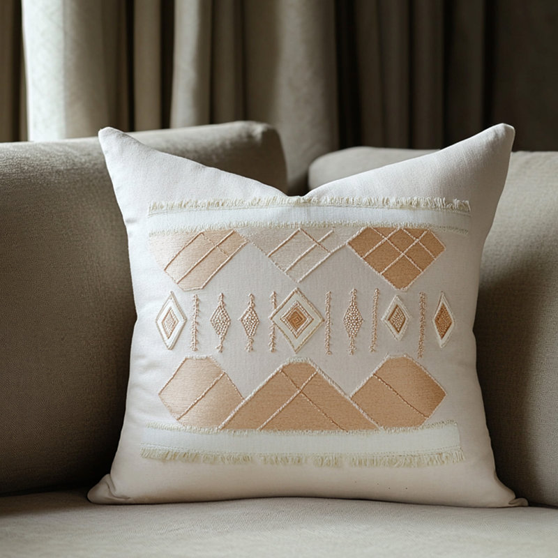 Coussin en lin à texture vieillie
