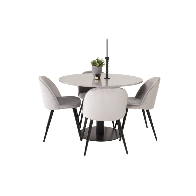 Withernsea 4 - Person Dining Set, White, Grey