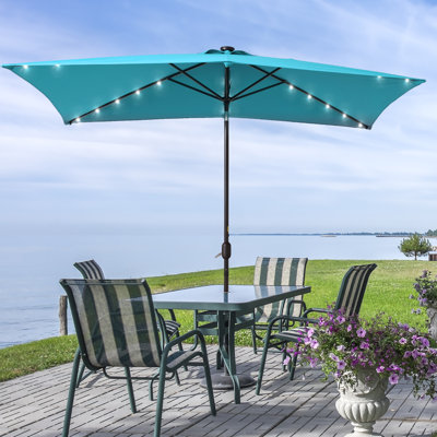 Wilfredo 10x6.5' Solar LED Market Umbrella