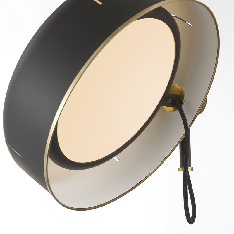 Thomas O'Brien Oso 75" Arc Reading Floor Lamp in Polished Nickel, Iron, Modern Iron/Hand-Rubbed Antique Brass