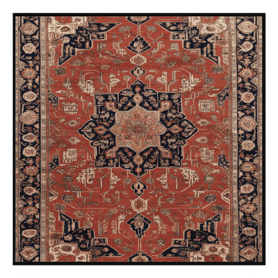 Machine Washable Persian Brown Area Rug