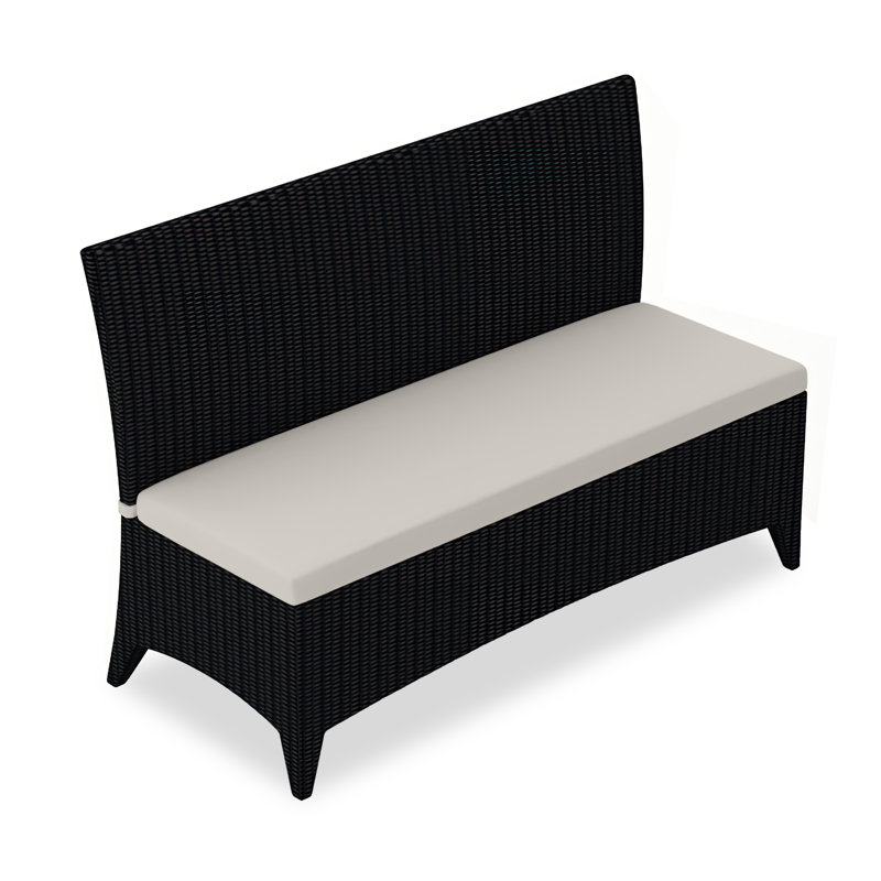 Arbor Outdoor Dining Bench, Cast Silver Sunbrella®
