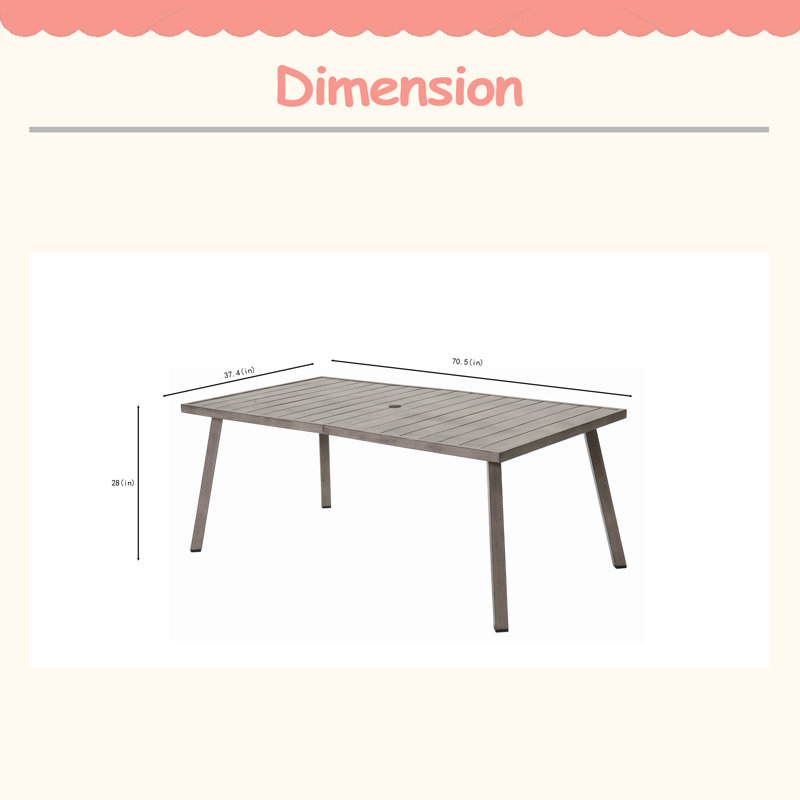 Table de salle à manger d'extérieur en fer - résistante aux intempéries et peu encombrante pour le patio