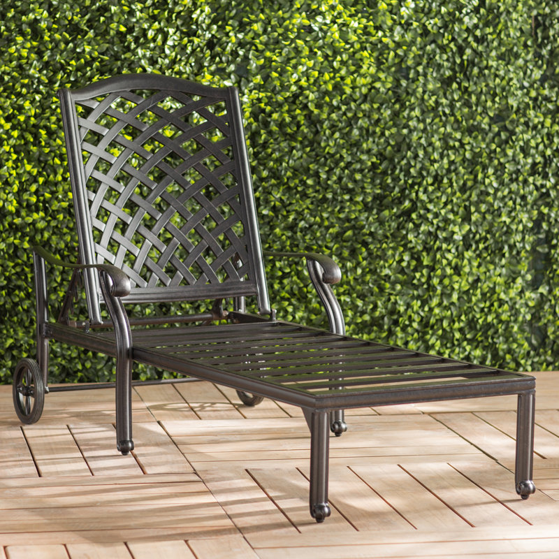 Nola Outdoor Metal Chaise Lounge , Cushion Included