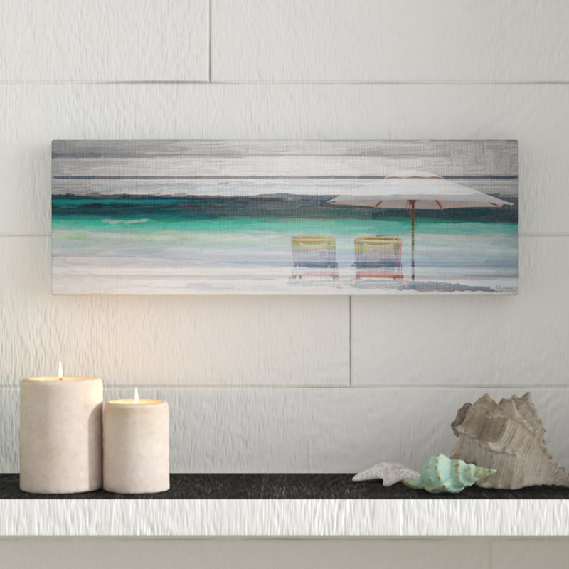 «By The Beach» par Parvez Taj, reproduction d'art sur toile tendue, H 10 po x l 30 po