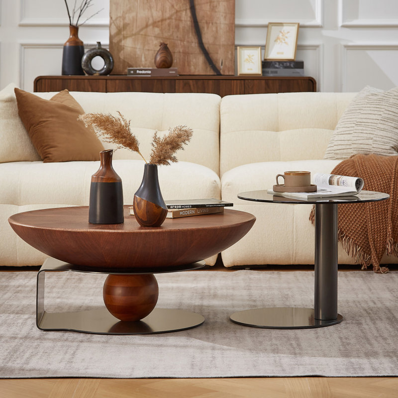 Assanti Modern Coffee Table Sets With End Table, 13.40" H x 31.50" L x 31.50" W