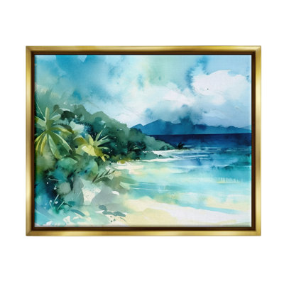 Paysage tropical abstrait encadré sur toile par Andrea Haase