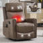 Fauteuil inclinable manuel pivotant en cuir avec massage thermique-2122972143