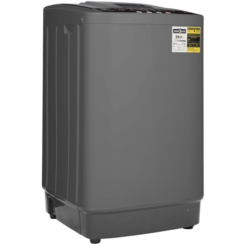 Homdox 1.8 cu. ft. High Efficiency Washing Machine with Drain Pump, Dark Grey