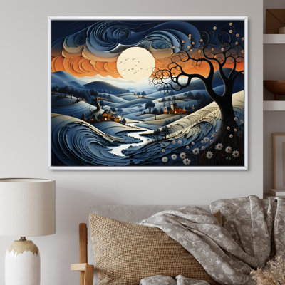 " Countryside Twilight Blues Landscape III "