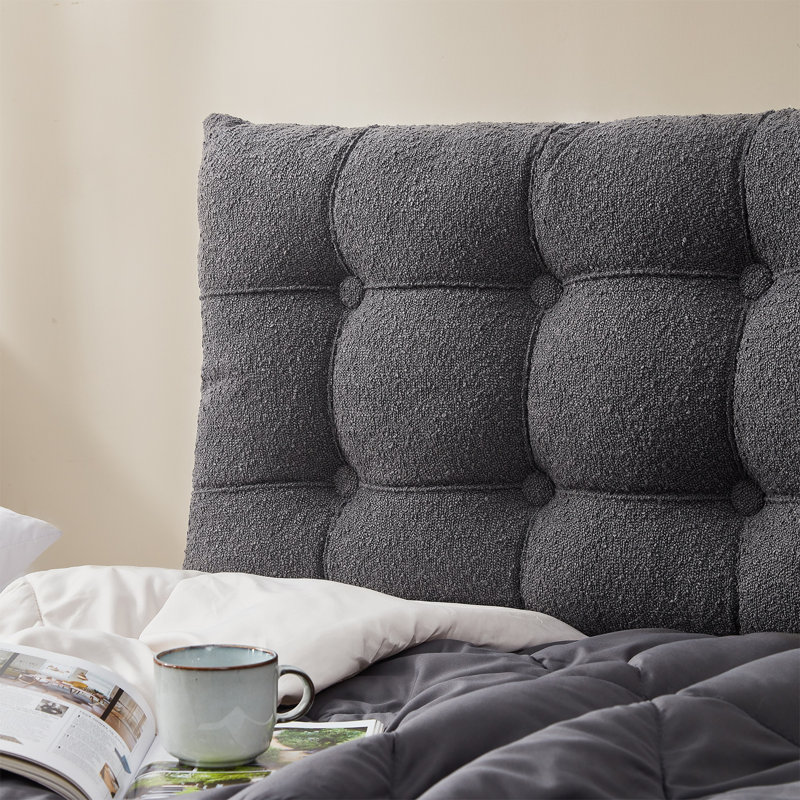 Rainha Polyester Backrest Rectangular Pillow Cover & Insert, Dark Gray